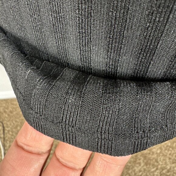 Madewell Women's XXS Square Neck Split Cuff Bodycon Tee Black NWT Ribbed - Picture 4 of 15